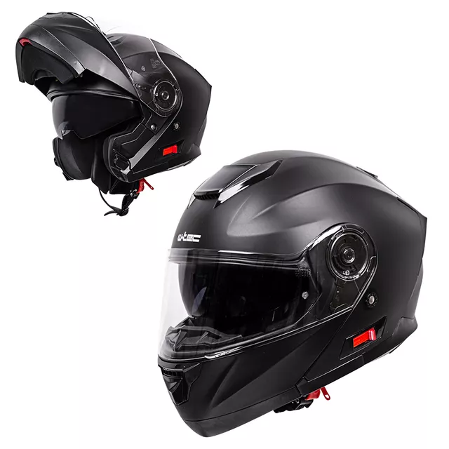 Flip-Up Motorcycle Helmet W-TEC Cullo - Matt Black - Matt Black