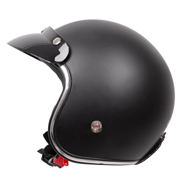 Motorcycle Helmet W-TEC YM-629 - Glossy Black with Brown Padding