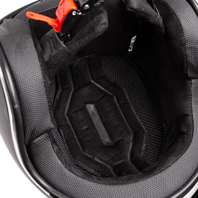 Motorcycle Helmet W-TEC YM-629 - Glossy Black with Brown Padding
