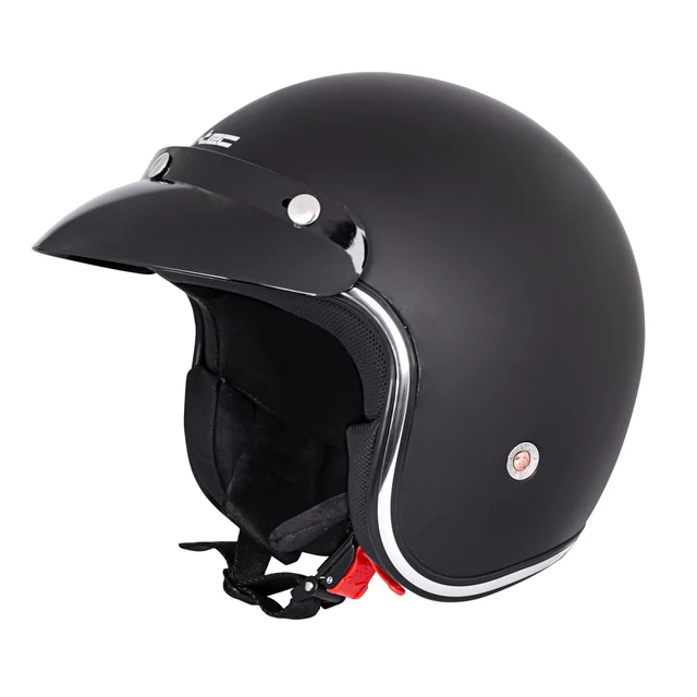 Motorcycle Helmet W-TEC YM-629 - Glossy Black with Brown Padding - Matt Black with Black Padding