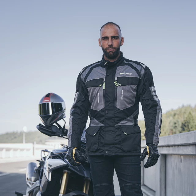 Men’s Motorcycle Jacket W-TEC Burdys Evo - Black-Grey-Red