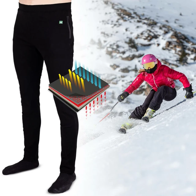 Men’s Heated Pants W-TEC Insupants w/ 10,000 mAh Power Bank - Black