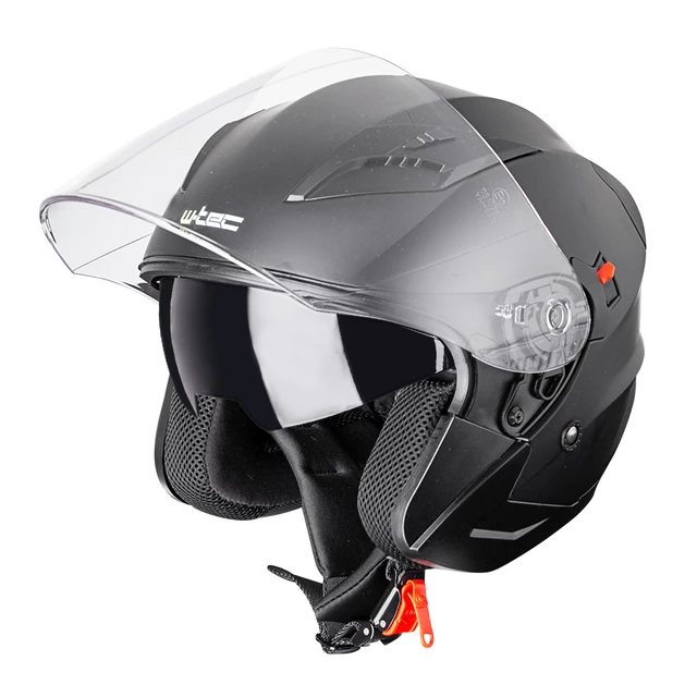 Motorcycle Helmet W-TEC Putta - Matt Black-Bronze - Matt Black