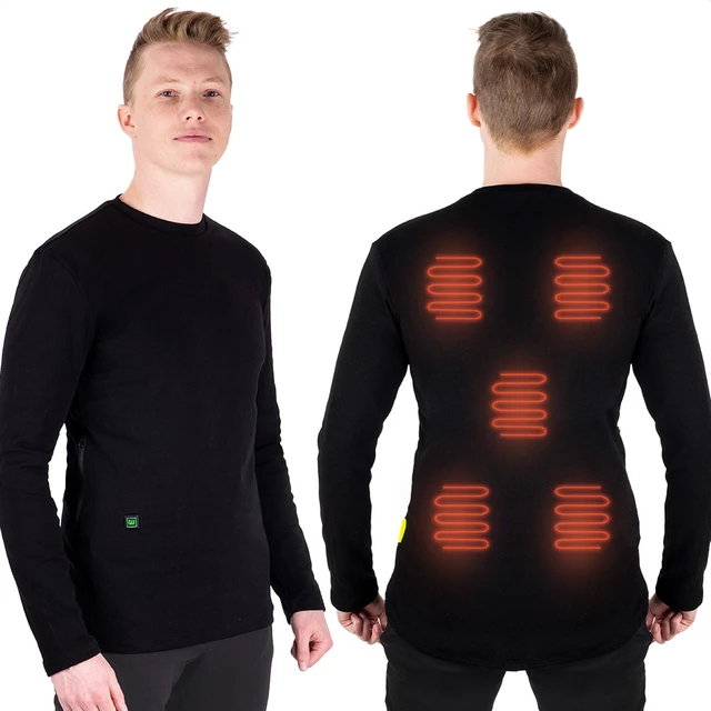 Men’s Heated T-Shirt W-TEC Insulong w/ 10,000 mAh Power Bank - Black