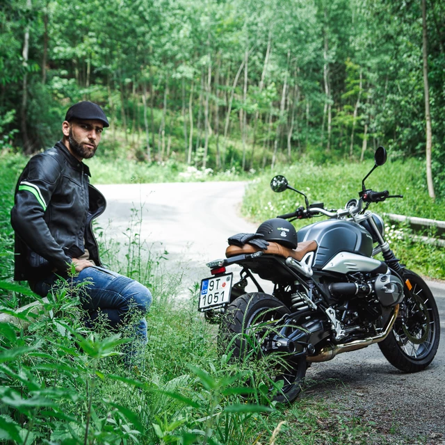 Leather Motorcycle Jacket W-TEC Montegi - Matte Black