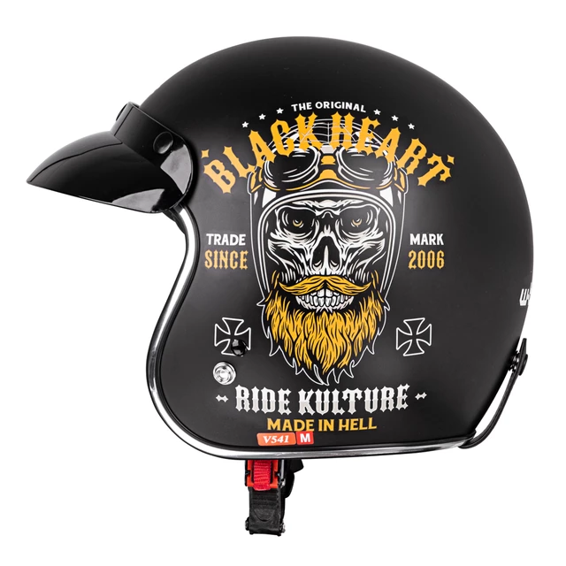 Motorcycle Helmet W-TEC Kustom Black Heart - Starter, Matte Black