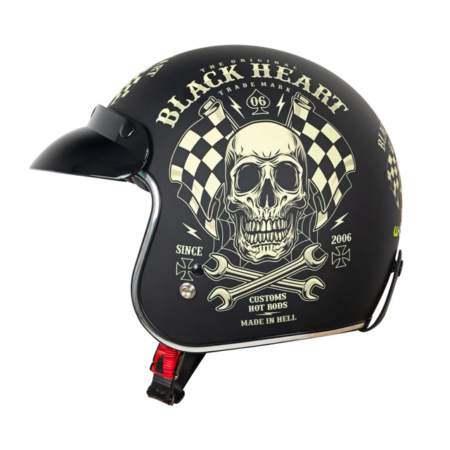 Motorcycle Helmet W-TEC Kustom Black Heart - Starter, Matte Black