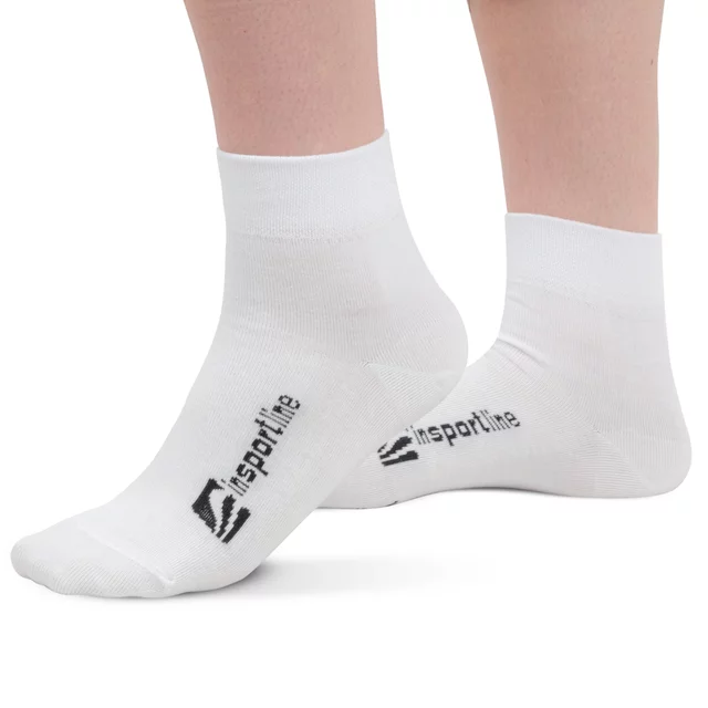 Mid-Length Bamboo Socks inSPORTline Silvatic Mid AG+ Antibacterial – 3 Pairs - White - White