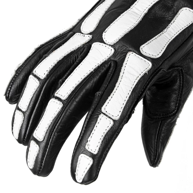 Motorcycle Gloves W-TEC Classic - Jawa Black with Red and Beige Stripe