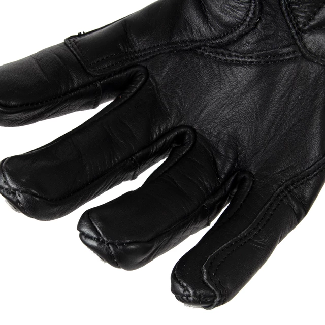 Motorcycle Gloves W-TEC Classic - Jawa Black with Red and Beige Stripe