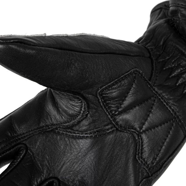 Motorcycle Gloves W-TEC Classic - Jawa Black with Red and Beige Stripe