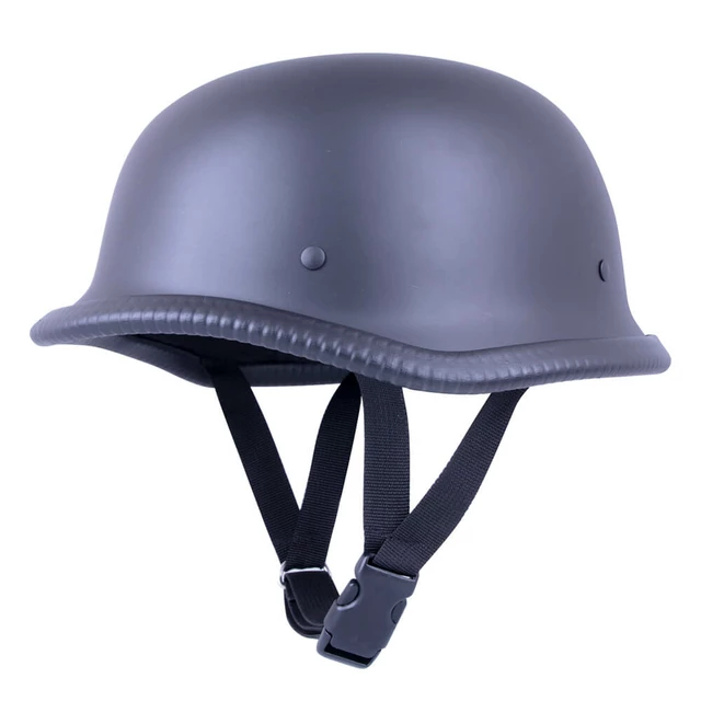 Retro Open Face Motorcycle Helmet Sodager DH-001 - Matte Black - Matte Black