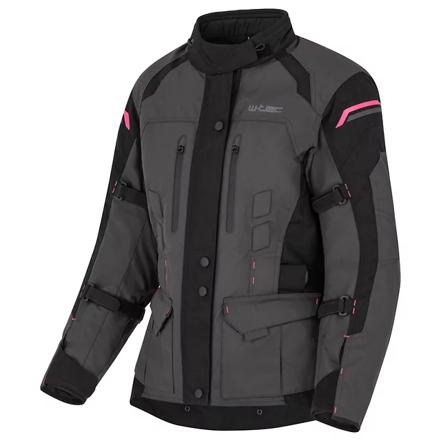 Women’s Motorcycle Jacket Barbata - černo-šedo-růžová