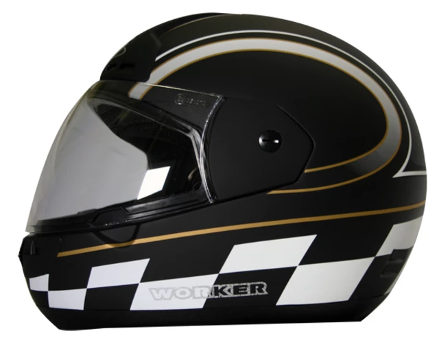 WORKER MAX603 Motorcycle Helmet - Black - Black Chess
