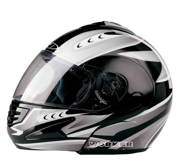 WORKER V200 Motorcycle Helmet - Black Graphics