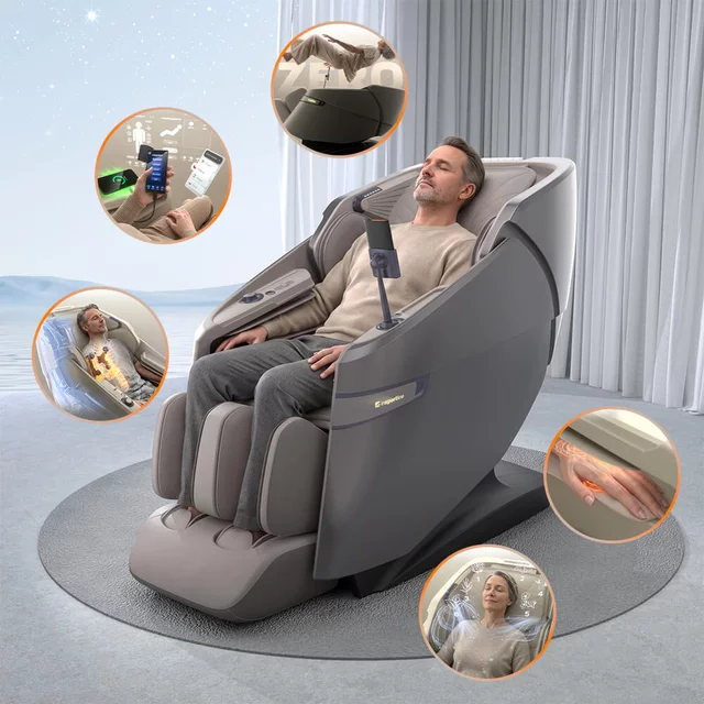 4D Massage Chair inSPORTline Salvenza - Black - kávová