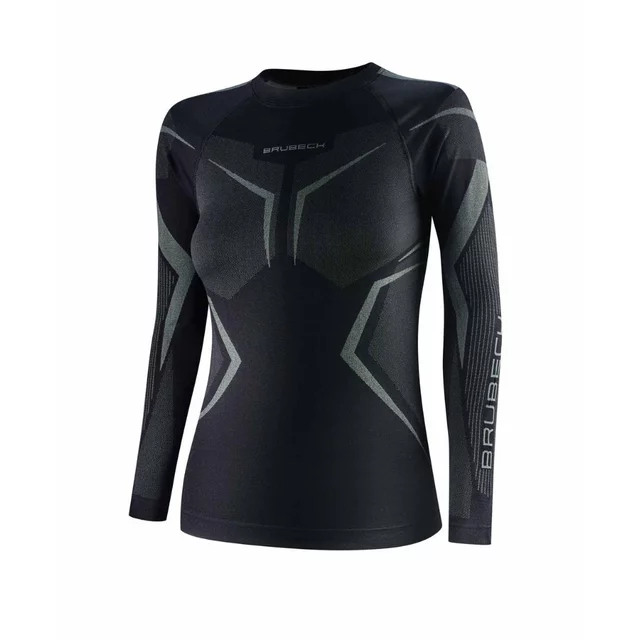 Women’s Long-Sleeve Performance Shirt Brubeck Dry LS1736W - Black/Graphite
