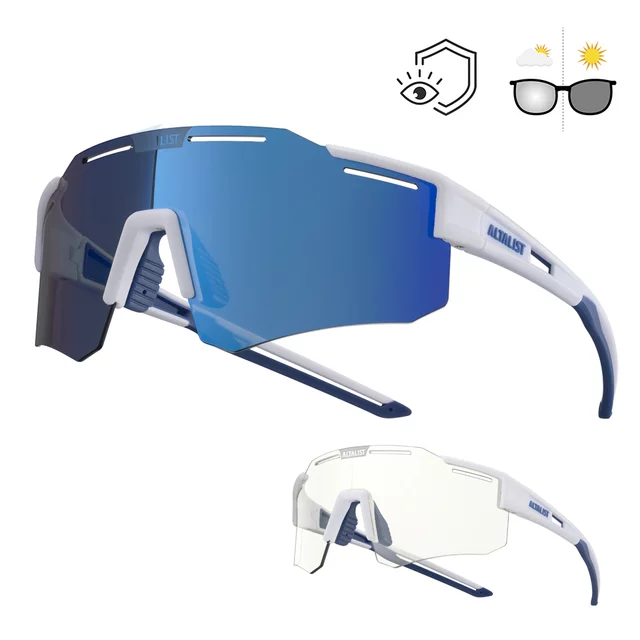 Polarized and Photochromic Sunglasses Altalist Legacy 3 - turquoise-black s with purple lenses - White/Blue Lenses