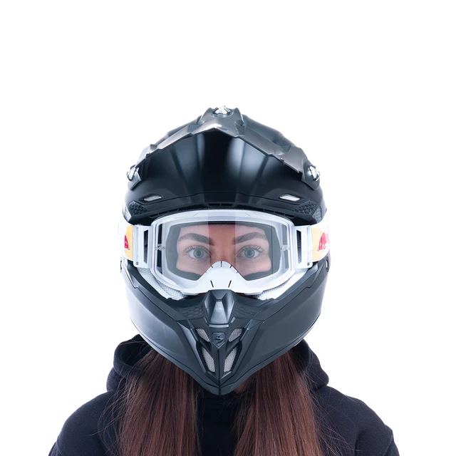 Motocross Goggles Red Bull Spect Strive Panovision, Matte White, Clear Lens