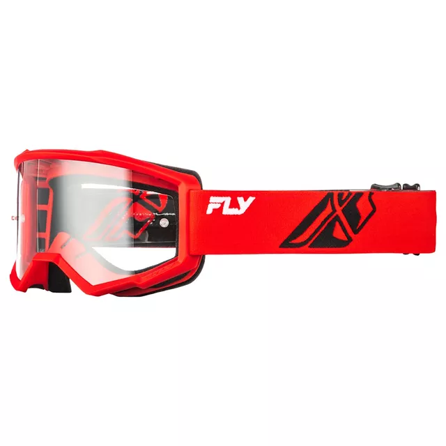 Children’s Motocross Goggles Fly Racing Focus Youth - červená/černá, čiré plexi - červená/černá, čiré plexi