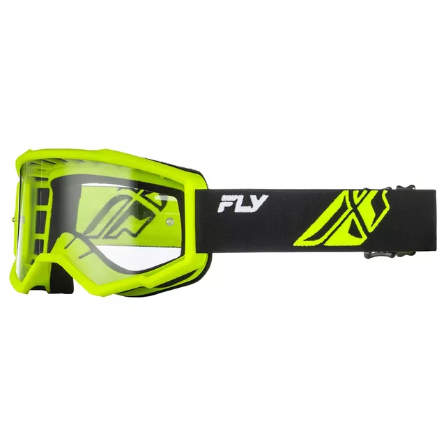 Children’s Motocross Goggles Fly Racing Focus Youth - červená/černá, čiré plexi - černá/hi-vis, čiré plexi