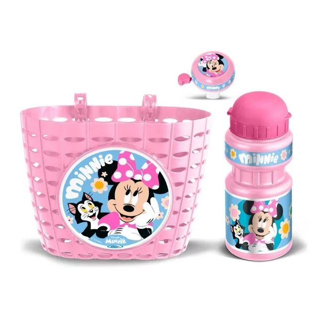 Cycling Set Minnie (Basket, Water Bottle, Bell) – Pink
