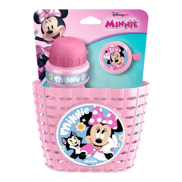 Cycling Set Minnie (Basket, Water Bottle, Bell) – Pink