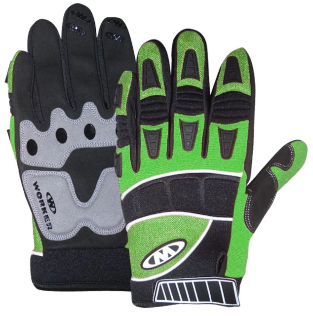 WORKER MT769 motorcycle gloves - Red - Green