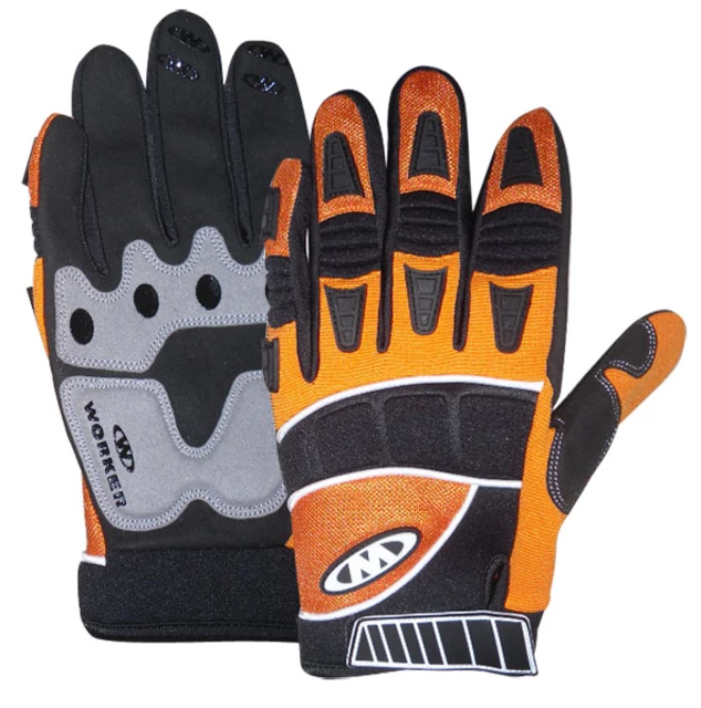 WORKER MT769 motorcycle gloves - Red - Orange
