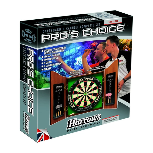 Bristle Dartboard Cabinet Harrows Pro’s Choice Complete Set