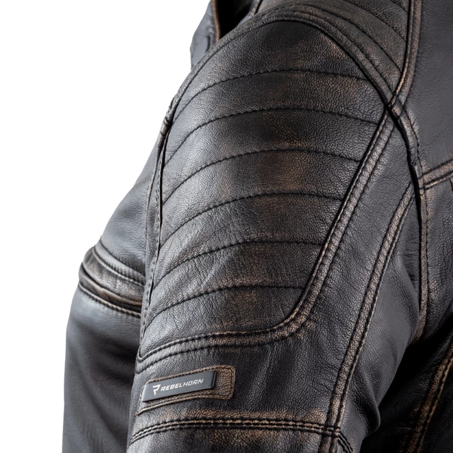 Leather Motorcycle Jacket Rebelhorn Hunter Pro CE - Vintage Black
