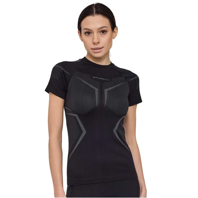 Women's Short-Sleeve Performance Shirt Brubeck Dry SS1465W - Black/Graphite