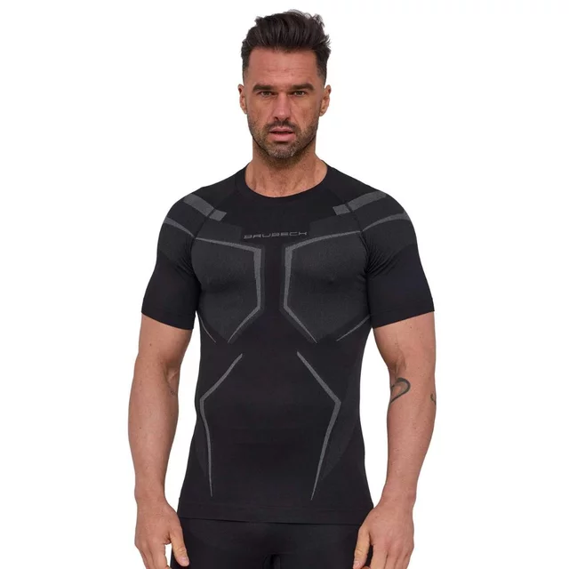 Men’s Short-Sleeve Performance Shirt Brubeck Dry SS1466M - Black/Graphite - Black/Graphite