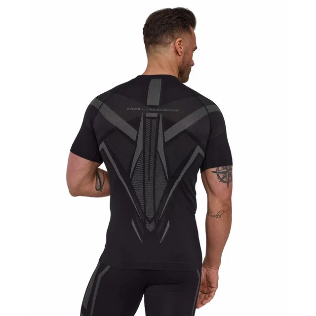 Men’s Short-Sleeve Performance Shirt Brubeck Dry SS1466M - Black/Graphite