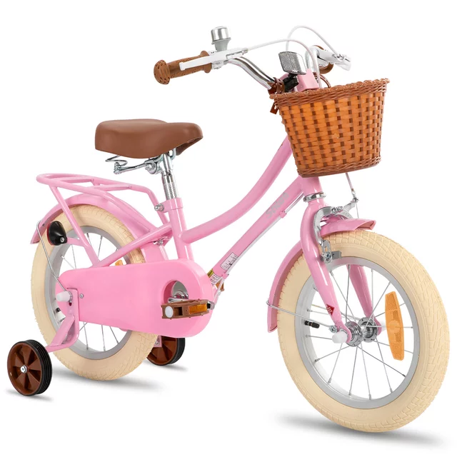 Children’s Bike Joystar Stitch 14” w/ Basket & Training Wheels • 92 – 120 cm - Pink