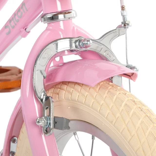 Children’s Bike Joystar Stitch 14” w/ Basket & Training Wheels • 92 – 120 cm - Pink
