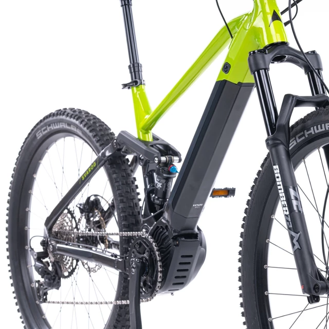Full-Suspension Mountain E-Bike Levit Svarog BF Overstep 630 29”/27.5” – 2024 - Lime Black Pearl
