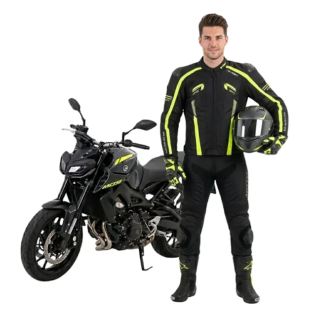 Motorcycle Jacket W-TEC Tonkawo - Black-Fluo