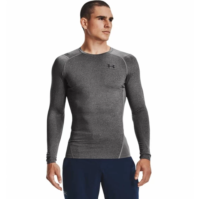 Men’s Compression T-Shirt Under Armour HG Armour Comp LS - Carbon Heather