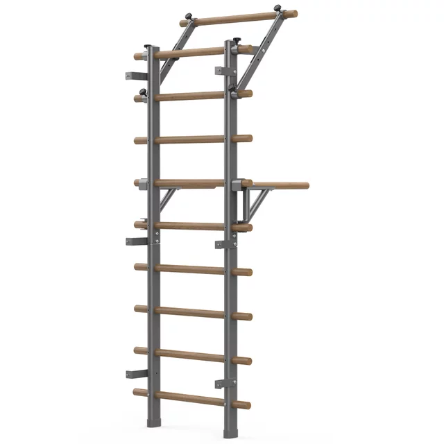 Wall Bars inSPORTline Wootaline 199 x 80 cm w/ Pull-Up Bar & Parallel Bars, Gray