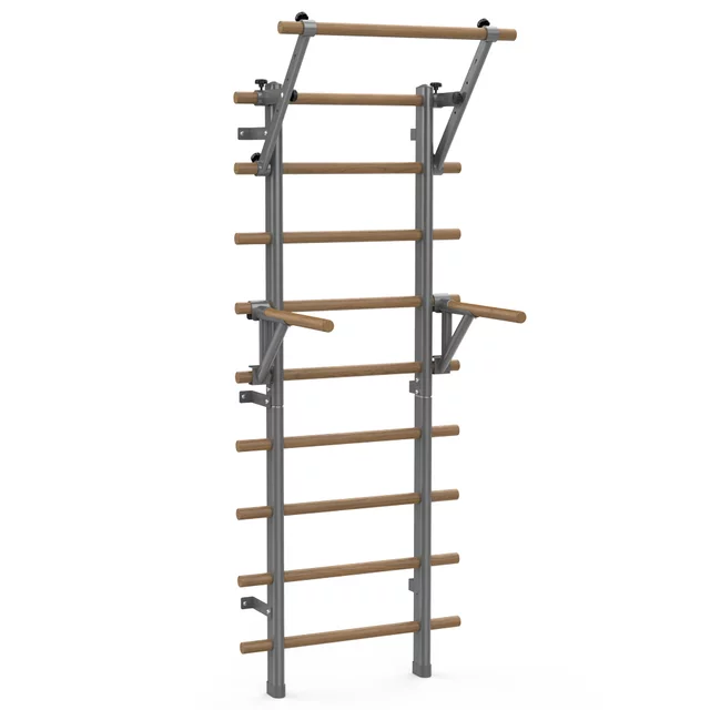 Wall Bars inSPORTline Wootaline 199 x 80 cm w/ Pull-Up Bar & Parallel Bars, Gray