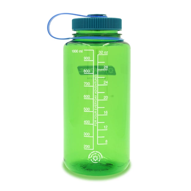 Outdoor Water Bottle NALGENE Wide Mouth Sustain 1 L - Gray w/Blue Cap