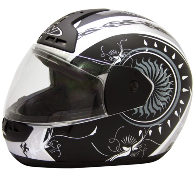 WORKER MAX603 Motorcycle Helmet - Black - Black-Silver