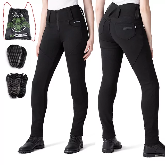 Women’s Motorcycle Leggings W-TEC Nombutta - Black - Black