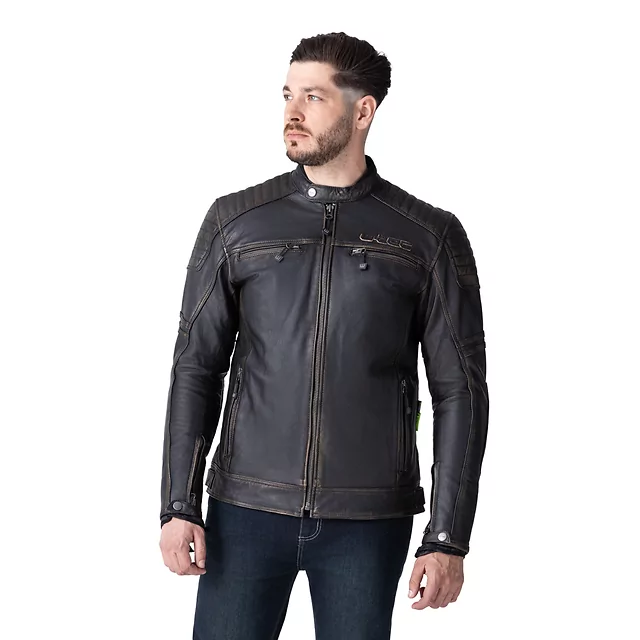 Leather Motorcycle Jacket W-TEC Mungelli EVO - vintage černo-hnědá