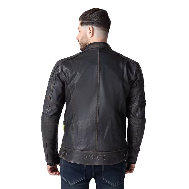 Leather Motorcycle Jacket W-TEC Mungelli EVO - vintage černo-hnědá