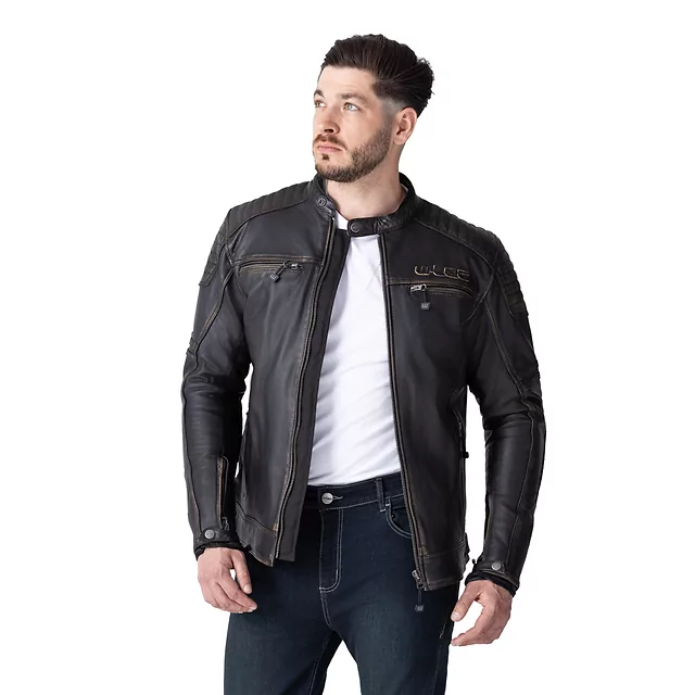 Leather Motorcycle Jacket W-TEC Mungelli EVO - vintage černo-hnědá