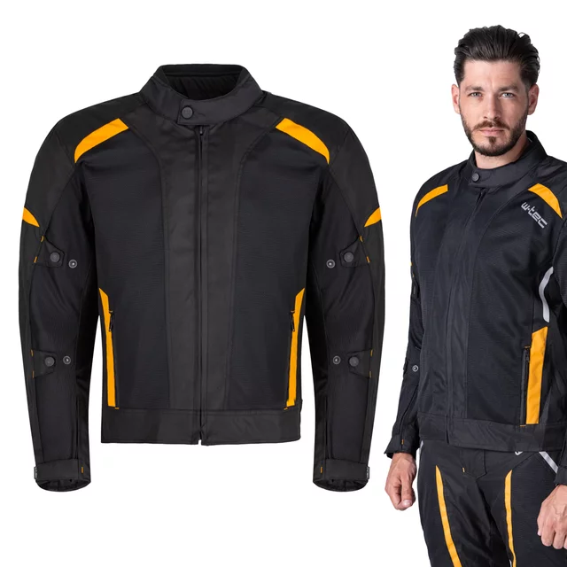 Men’s Summer Motorcycle Jacket W-TEC Tosheck - Black-Yellow - Black-Yellow