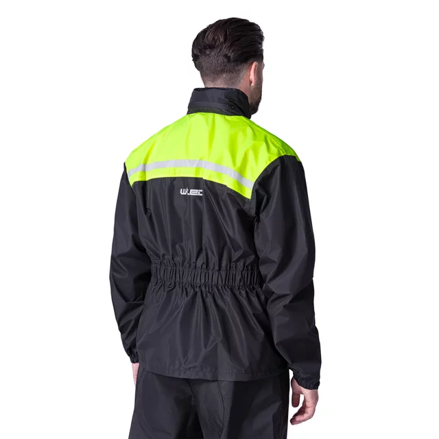 Rain Motorcycle Jacket W-TEC Rinstop - Black-Fluo