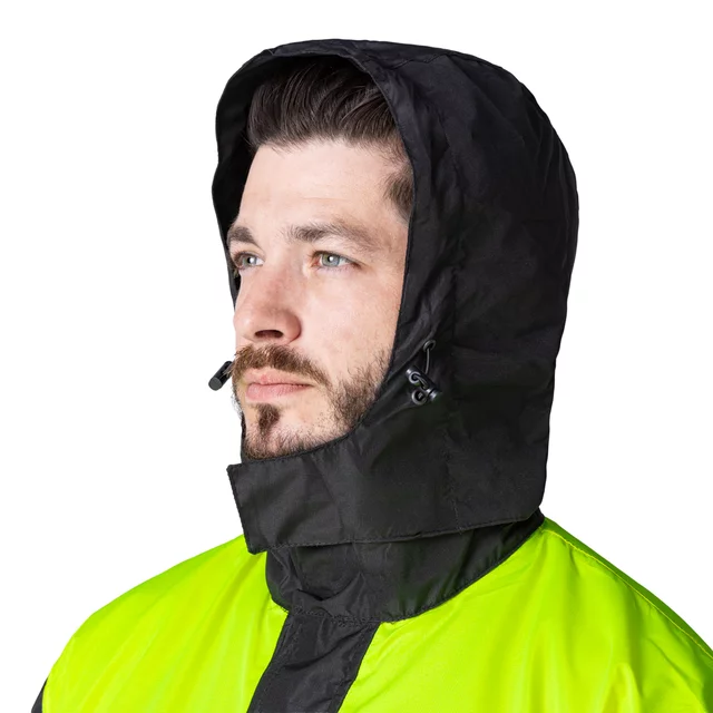 Rain Motorcycle Jacket W-TEC Rinstop - Black-Fluo